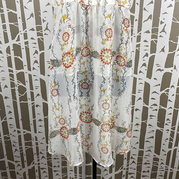 NEW $34 Boho Floral Fly Away Front Longline Sheer Tank Top sz M - Picture 9 of 10